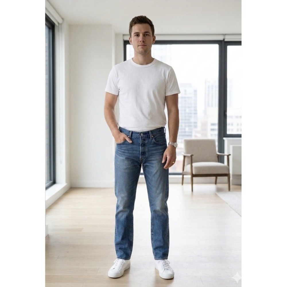 Levis 501 Original 33x34. New With Tags. Button Fly. Straight Leg. Medium Wash.